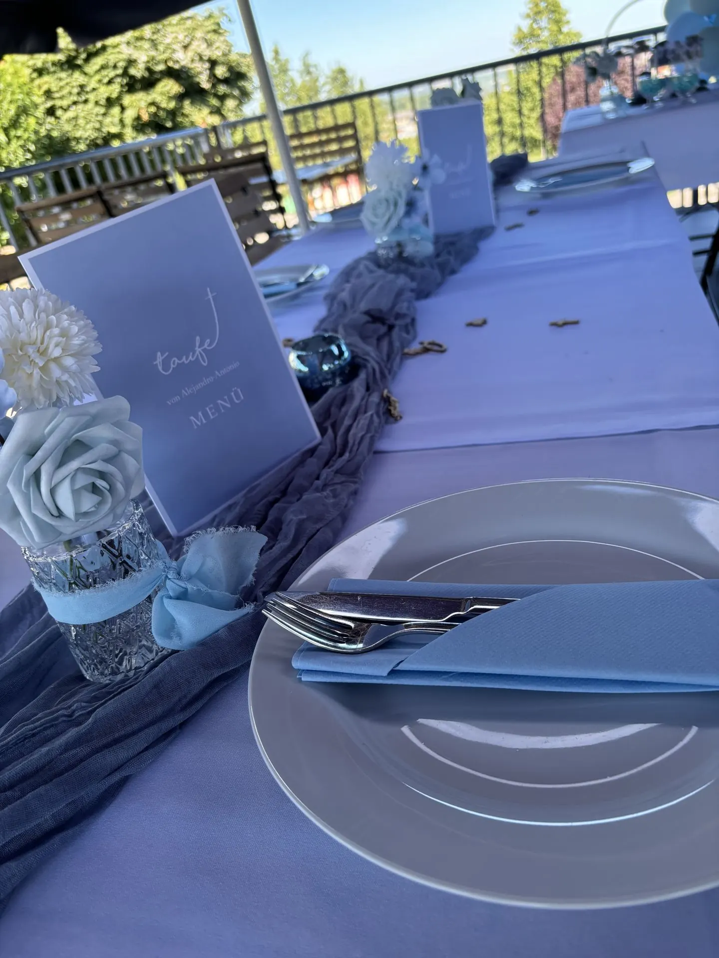 Gedeckte Hochzeitstafel im Ristorante Waldblick Cleebronn